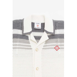 CASABLANCA WHITE GREY CROCHET SHIRT